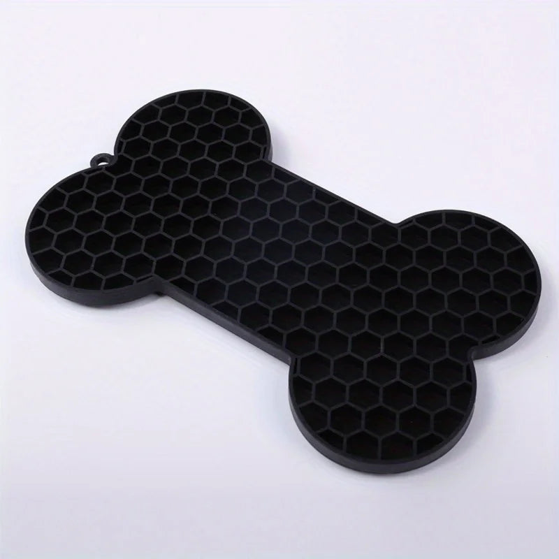Dog Slow Food Pad Bone Silicone Pet Licking Pad Mat Placemats