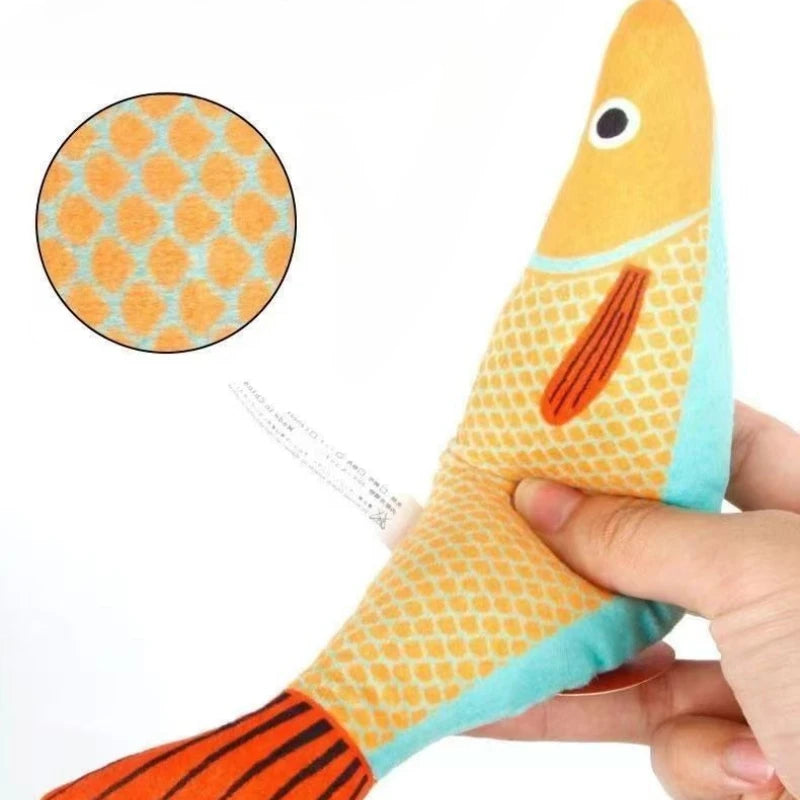 Cat Chew Plush Squeaky Toy Interactive Catnip Simulated Fish