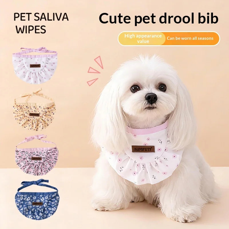 Adjustable Pet Bandana Cotton Pet Drool Bib Flower Cute Dog Cat