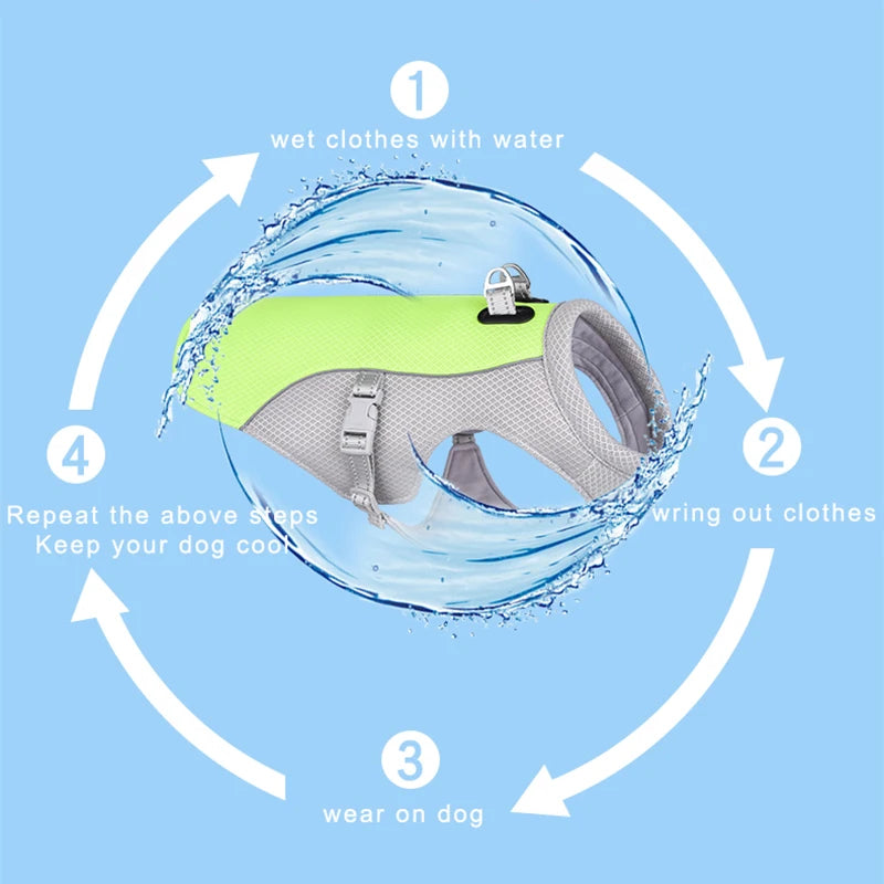 Summer Pet Dog Cooling Vest Heat Resistant Cool Dogs Clothes