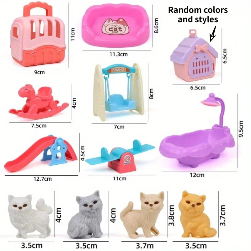 Cute Dog Pet Basket Doll Set