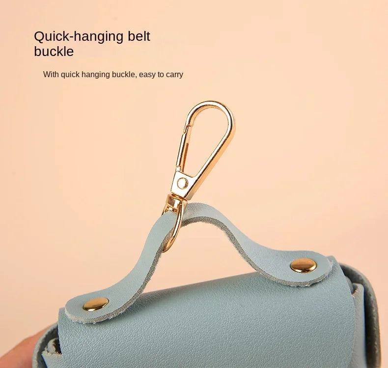 Faux Leather Portable Waste Bag Dispenser