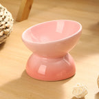 Ceramic Elevated Cat Bowls Tilted Cat Food Bowl Dish Pet Feeder