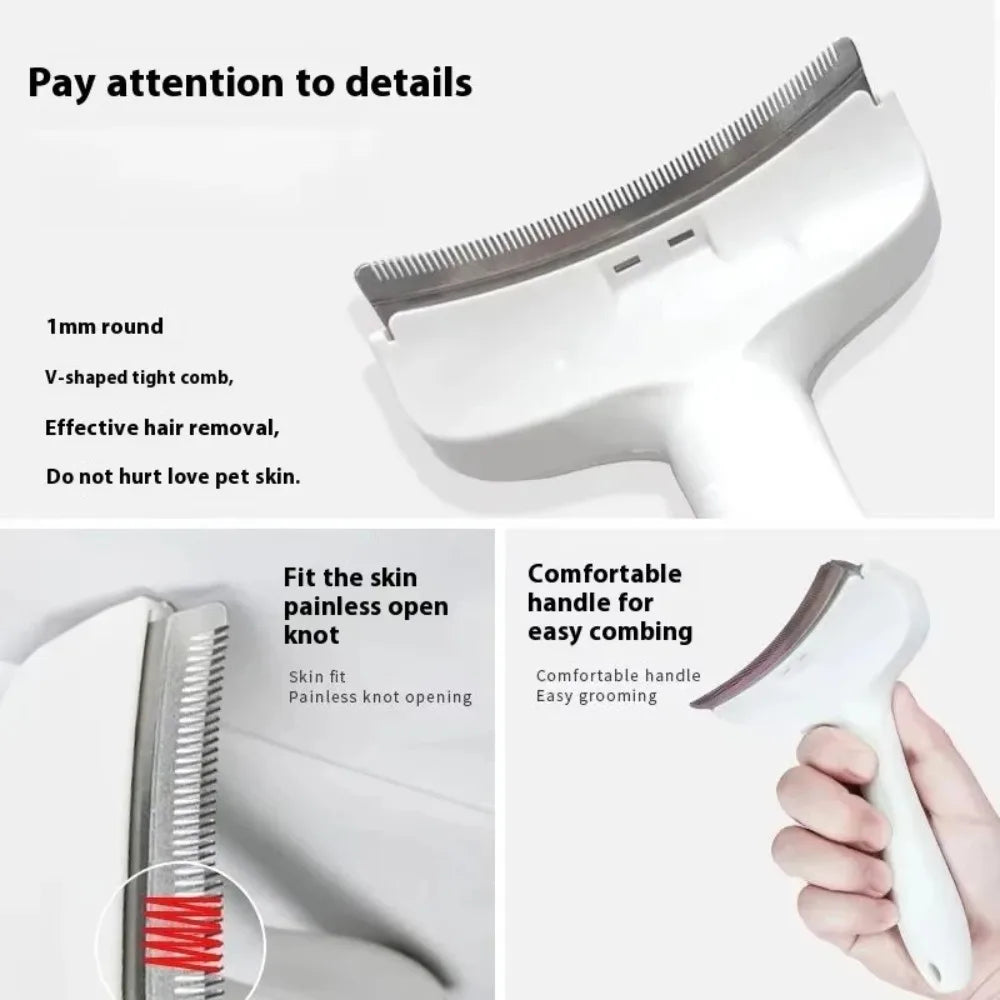 Pet Slicker Brush Self Cleaning Undercoat Deshedding Rake for Cats