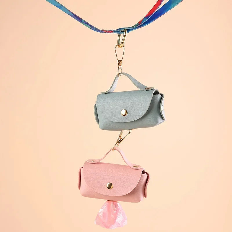 Faux Leather Portable Waste Bag Dispenser