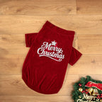Pet Christmas Clothes Classic Merry Christmas Print Fall Winter