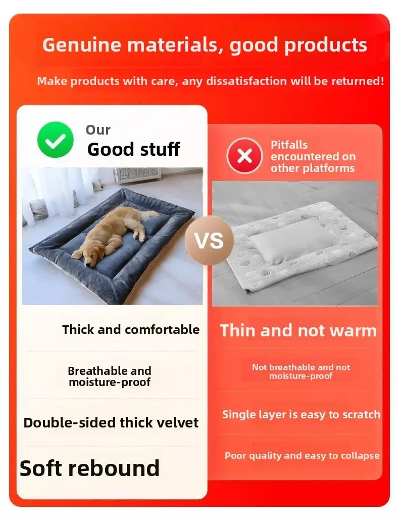 Large Size Dog Bed Mat Sleeping Pad For Winter Use Keep Warm