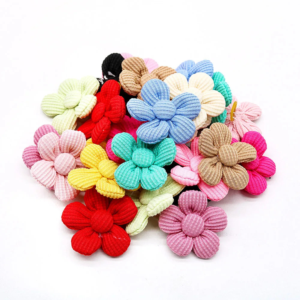 Pet Bows Flowers Shape Hair Accessories Handmade Dog Bows with