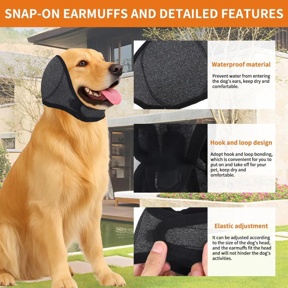Anxiety Relief Dog Ear Protection Waterproof Muffs Noise Reducing