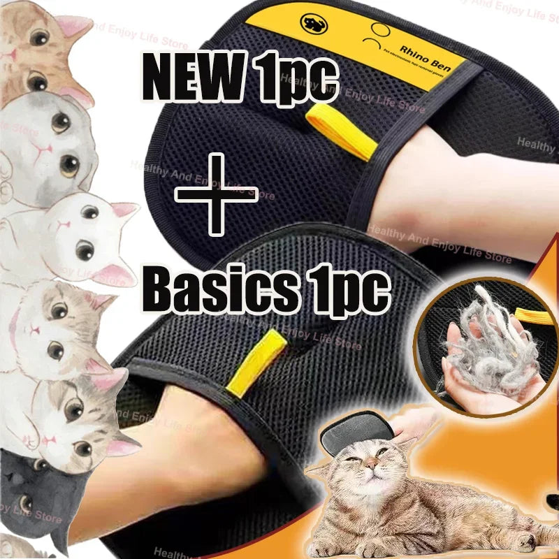 Double-Sided Pet Hair Remover Glove, Multi-Functional Pet Grooming
