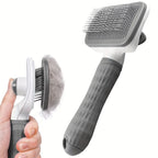 Self-Cleaning Pet Brush,One-Click Hair Removal, Round Tip Slicker