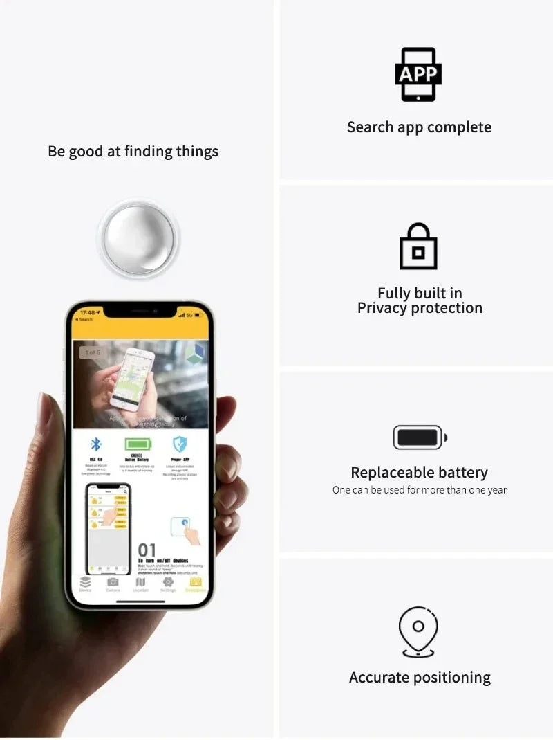 Mini GPS Tracker System Find My App Air Tag Smart Bluetooth