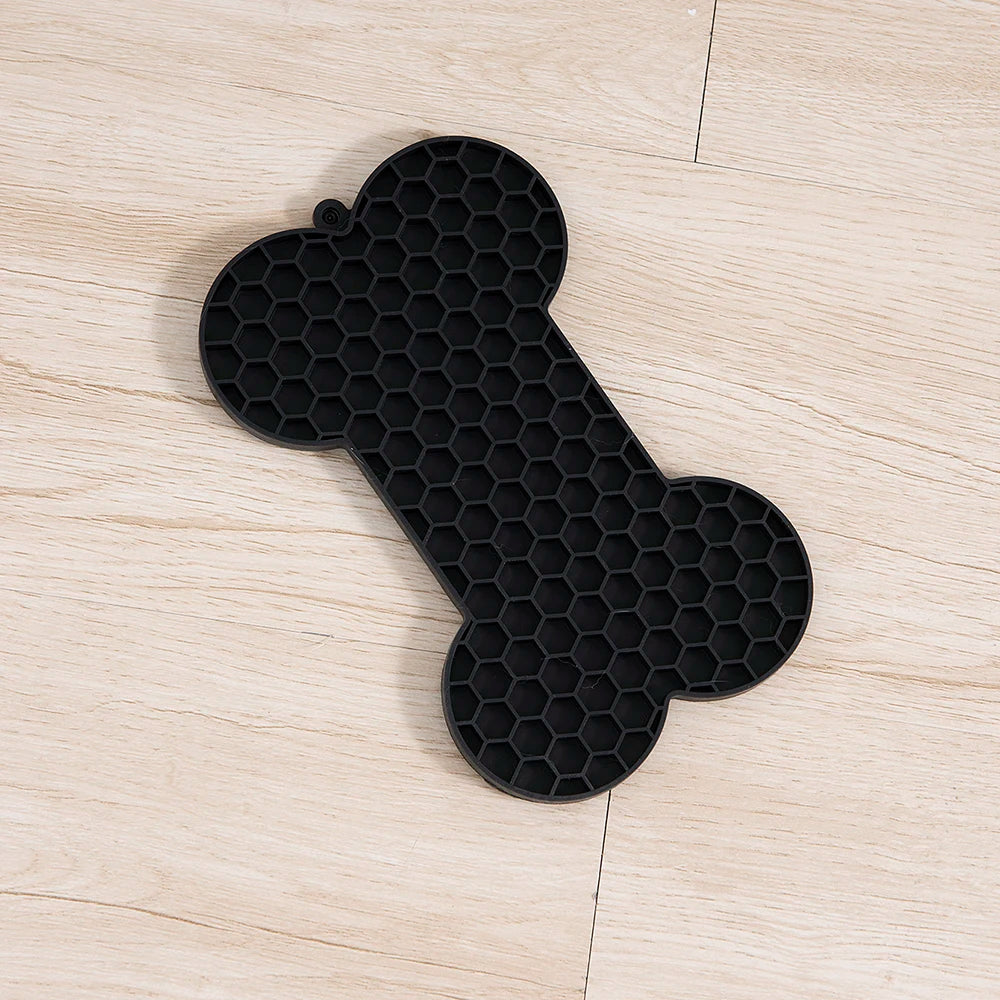 Dog Slow Food Pad Bone Silicone Pet Licking Pad Mat Placemats