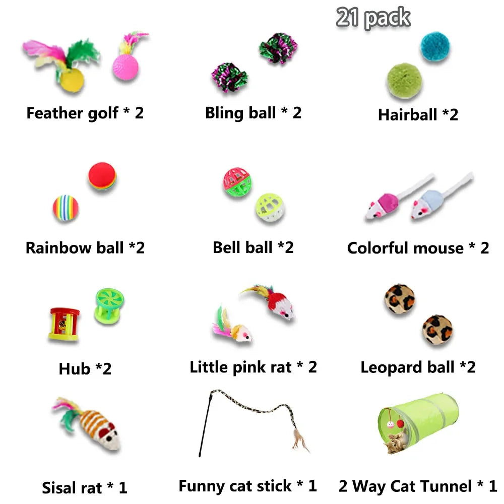 Cat Toy Variety Pack - Funny Sisal Mouse & Ball