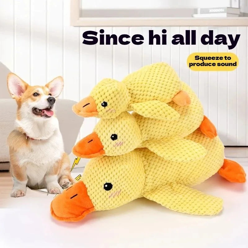 Little Yellow Duck Dog Toy Plush Companion Sleep, Bite Resistant