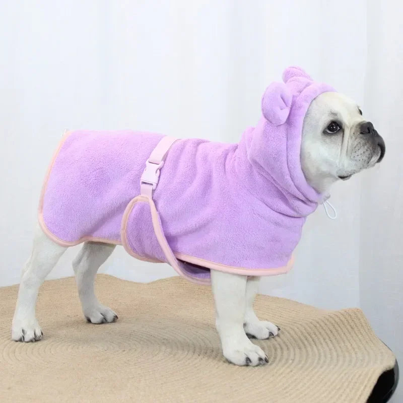 Bathrobe for Dogs Super ABSorbent Fast Drying Hooded Cute Pet