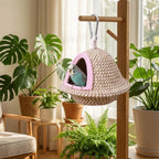 Warm Sleep Bird Cage Nest Handmade Weave Windproof Bird Hanging