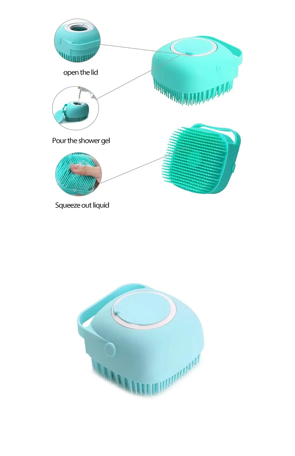 Pet Bathing Brush Soft Silicone Massager Shower Gel Bathing Brush