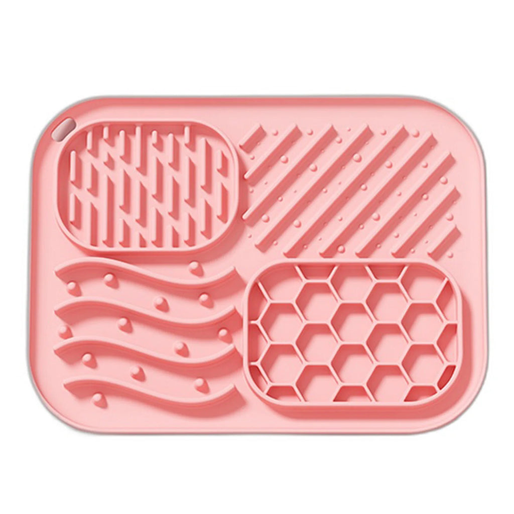 Pet Silicone Slow Feeder Licking Mat Dog Anti_Choke Suction Food