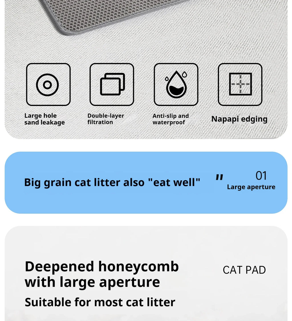 Large Size Cat Litter Mat-Advanced Honeycomb Double Layer