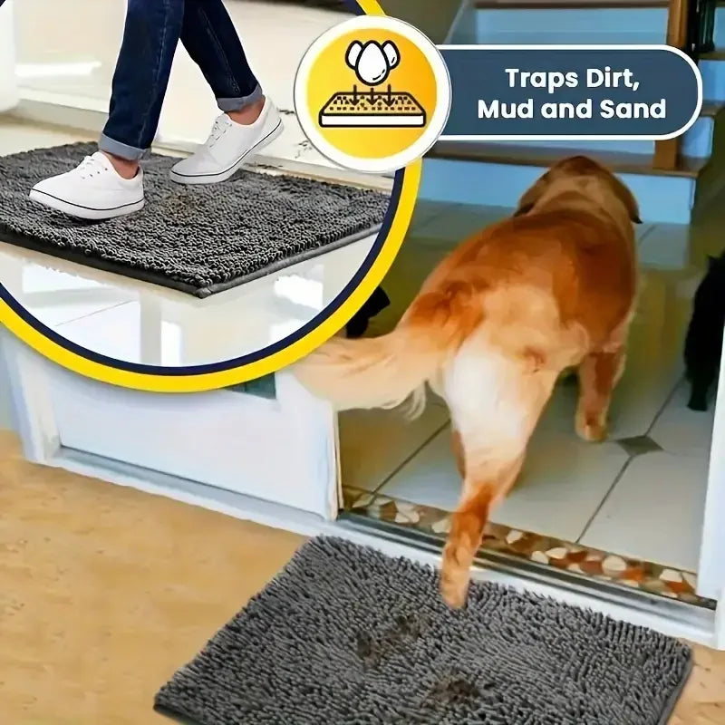 Dog Door Mat for Muddy Paws, ABSorbs Moisture and Dirt, ABSorbent