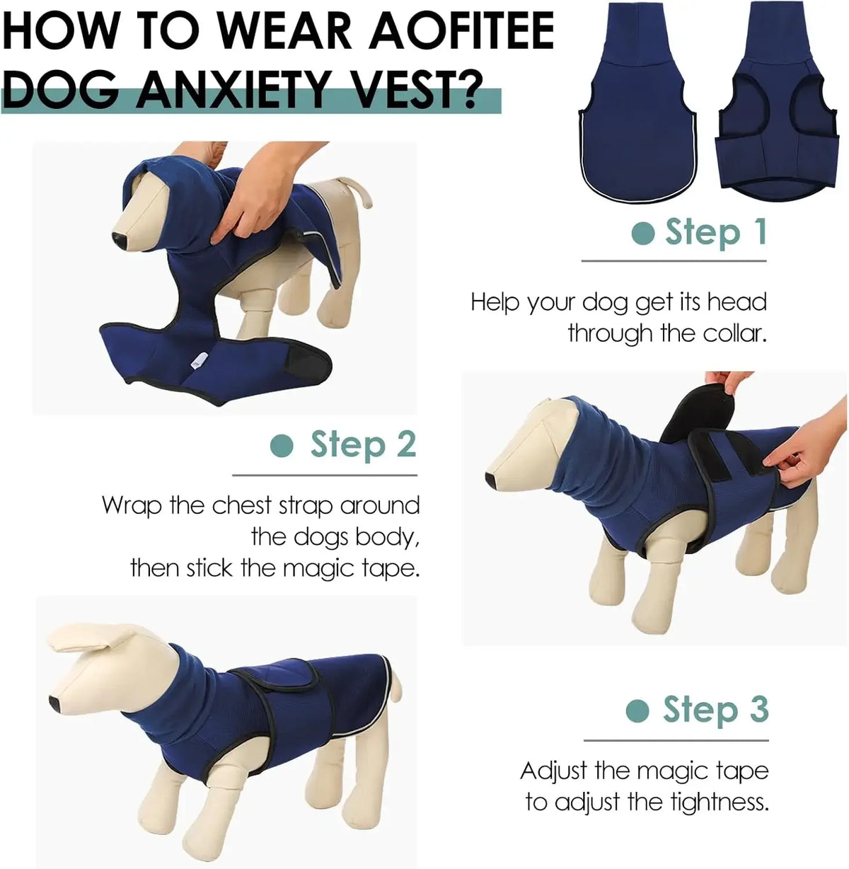 Dog Anxiety Vest,Thunder Jacket For Large Dog Calming Jacket With