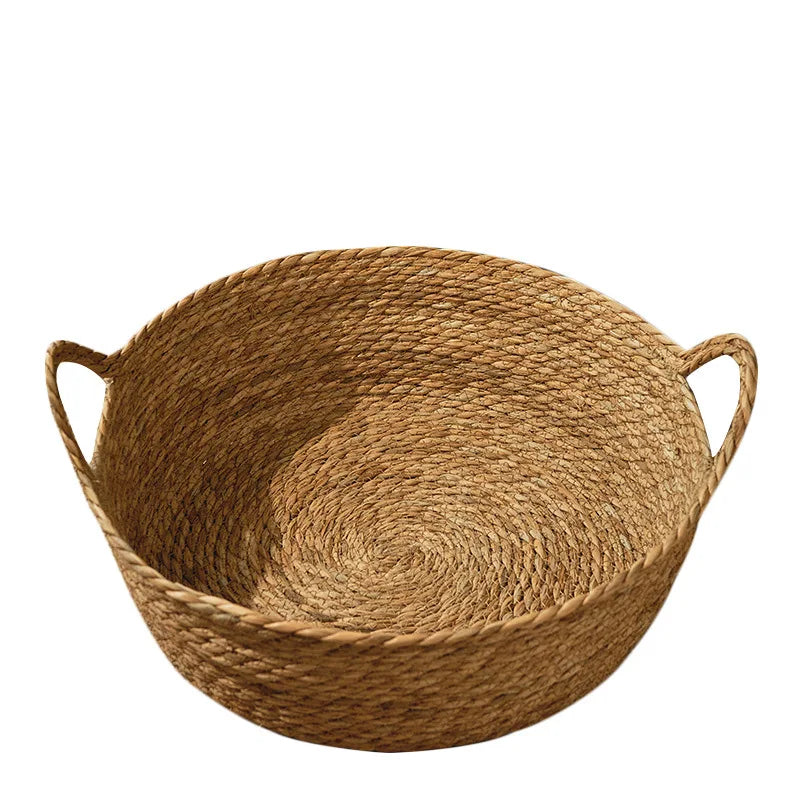 Ouzey Rattan Weaving Basket For Cat Comfortable Sleeping Pet Dog