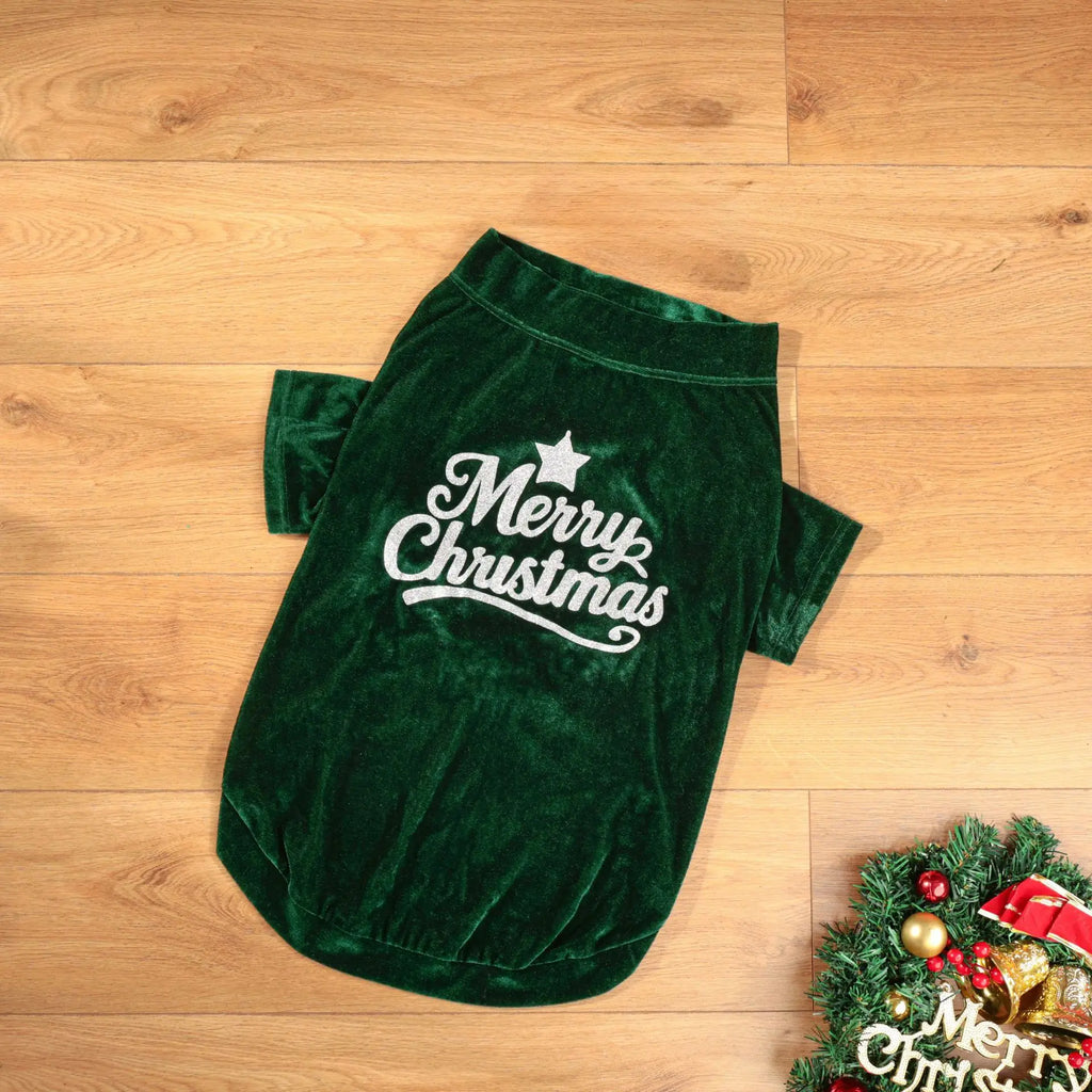 Pet Christmas Clothes Classic Merry Christmas Print Fall Winter