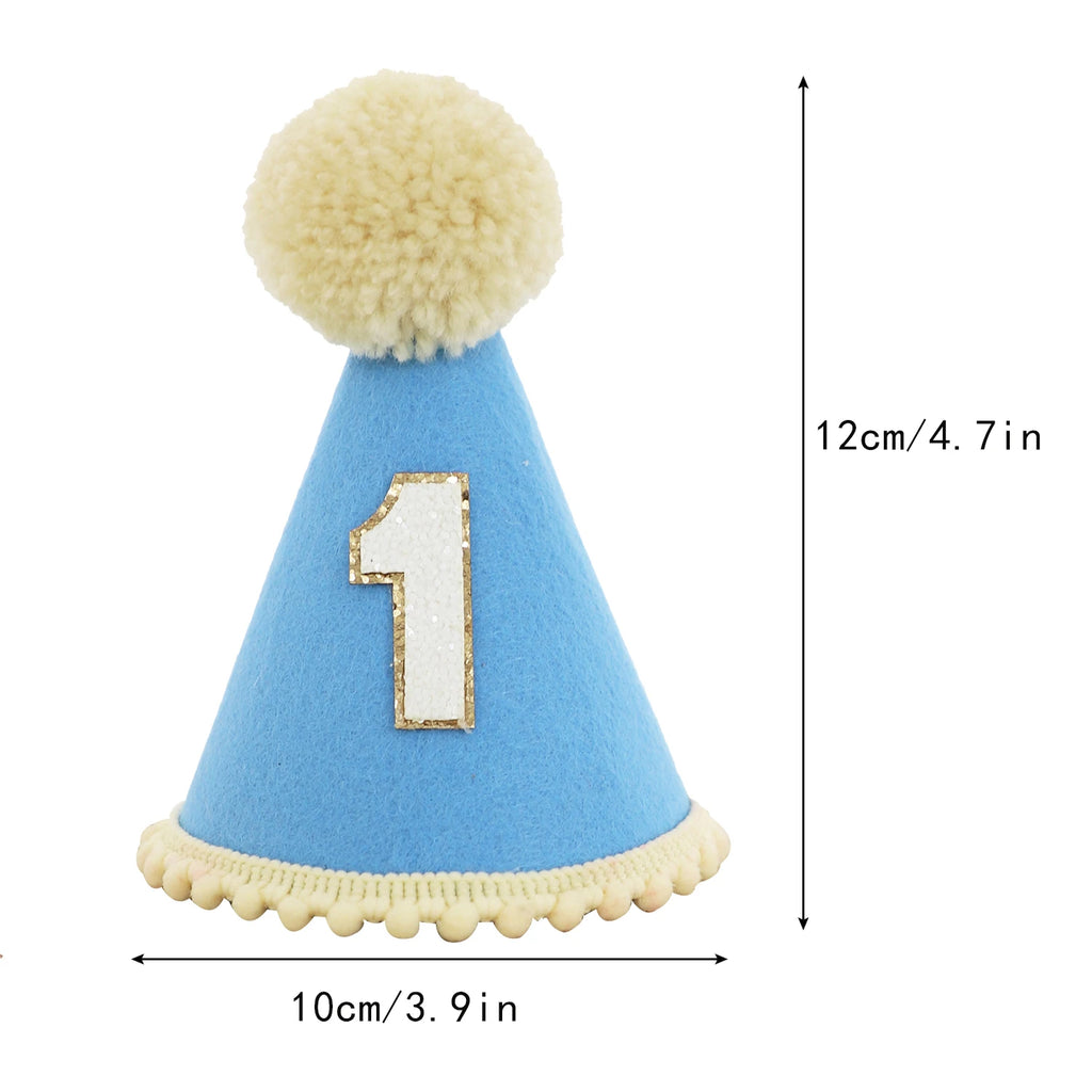 1St Birthday Hat Handmade Party Decoration Cone Hat Pet Hat First