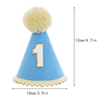 1St Birthday Hat Handmade Party Decoration Cone Hat Pet Hat First