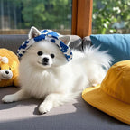 Pet Bucket Hat Summer Sun Cap Adjustable for Small Medium Dogs