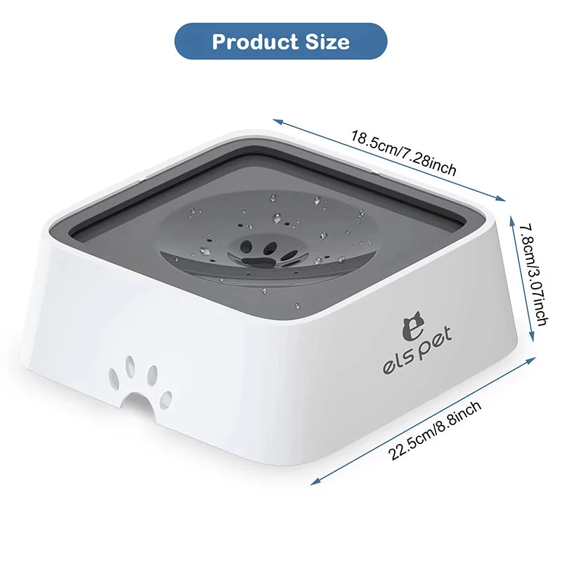 Dog Water Bowl Dog Feeders Slow Water Feeder No-Spill Pet Bowl