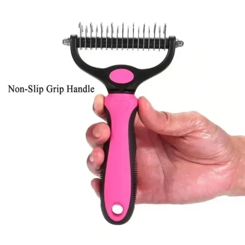 Pet Deshedding Brush Cat Comb Self Cleaning Hair Remover Grooming