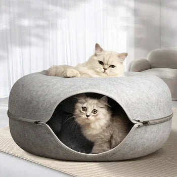 Felt Donut Bed for Cats House with Breather Hole Dog Bed