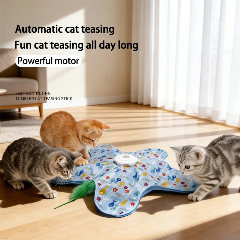 Cat Hunting Hood Toy Automatic Turntable Cat Teasing Stick Pet