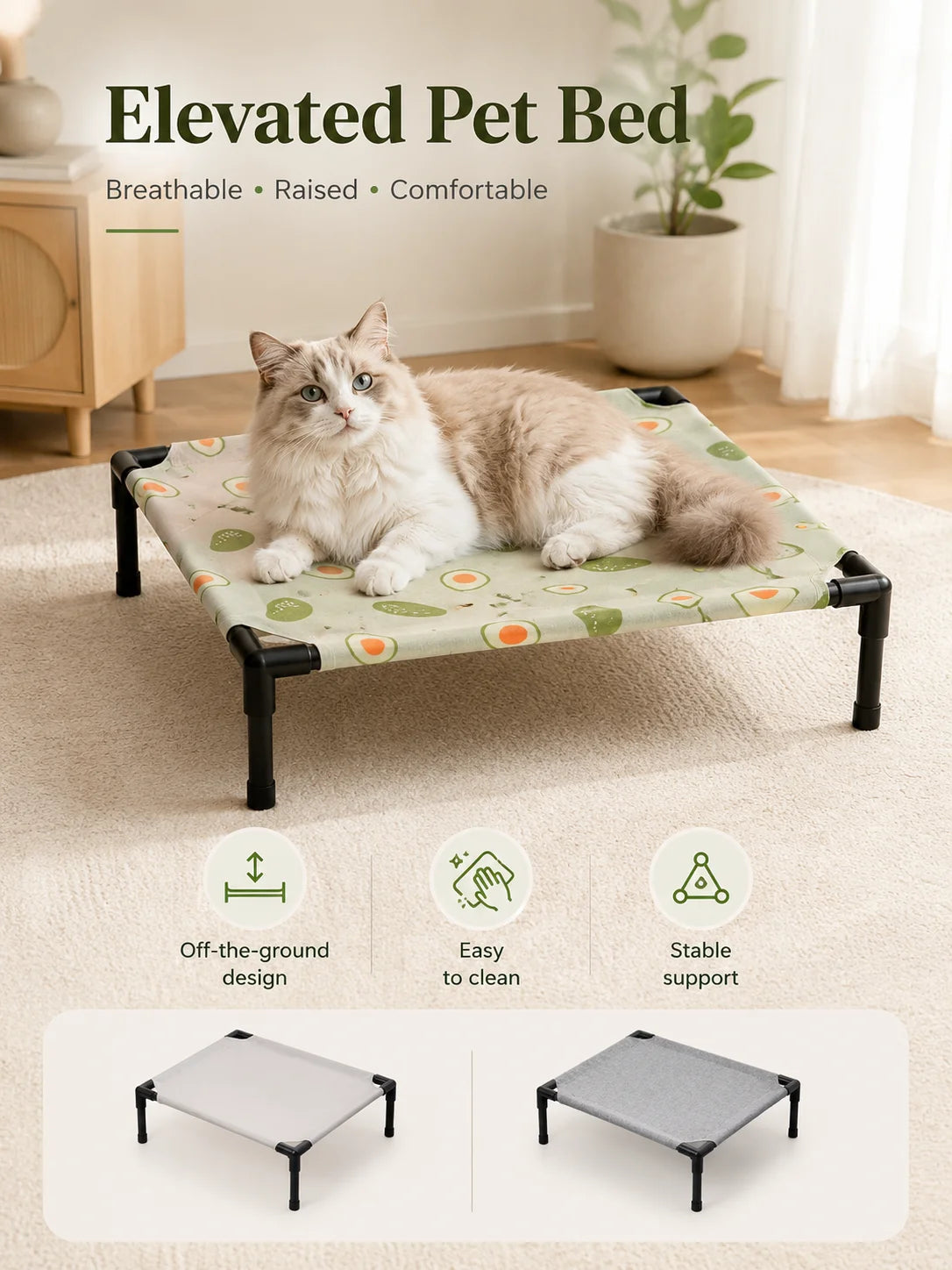 Pet Camping Bed Elevated Bed for Dogs Folding PUppy Camping Bed
