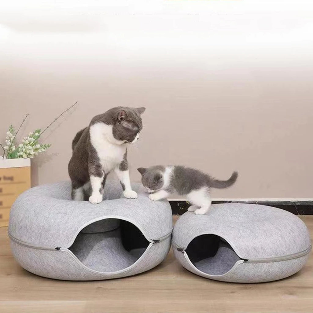 B-Tunnel Donut Cat Bed Interactive Tunnel Pet Felt Indoor Toys