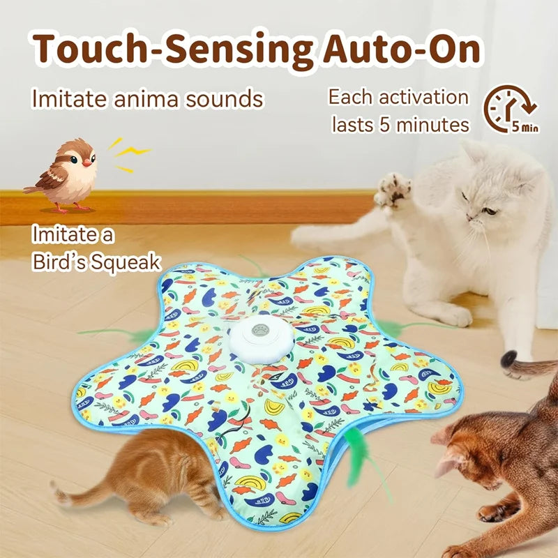 Cat Hunting Hood Toy Automatic Turntable Cat Teasing Stick Pet