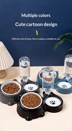 Pet Bowl 2-in-1 Auto Water Feeder, Tilted Elevated Cat Dog Bowl