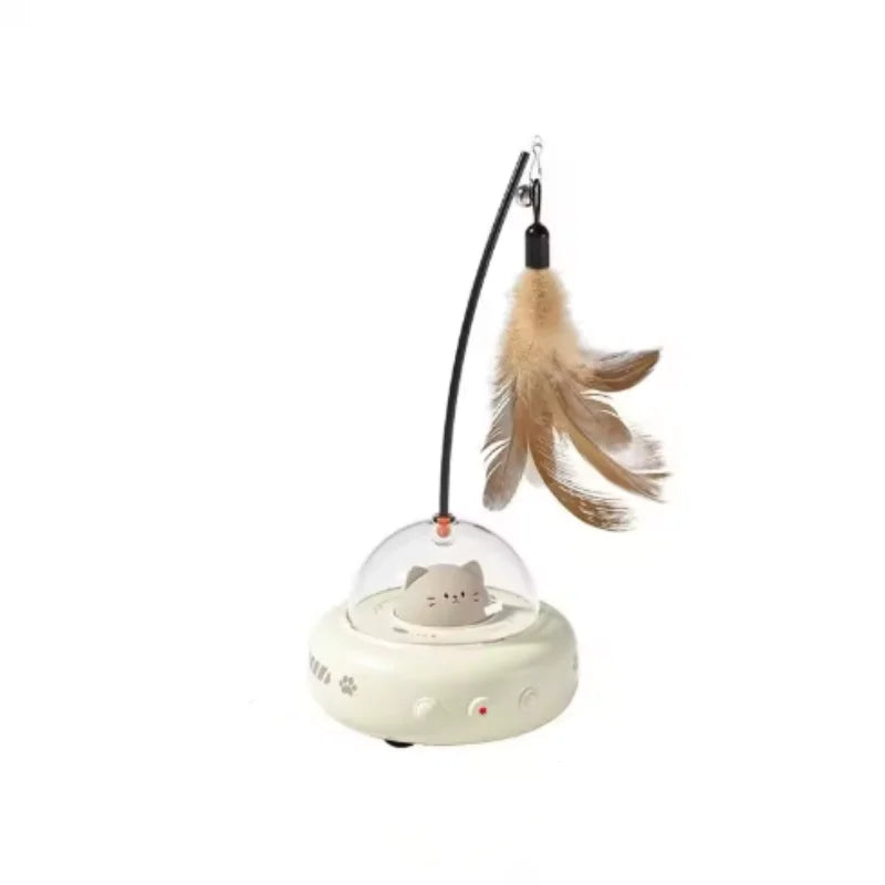 Smart Interactive Cat Toy Usb Rechargeable Rotating Feather