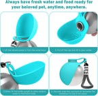 Portable Dog Water Bottle, Plastic/Stainless Steel Pet Water
