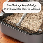 Cat Litter Box Kitty Sandbox Semi-Enclosed High Side Splashproof