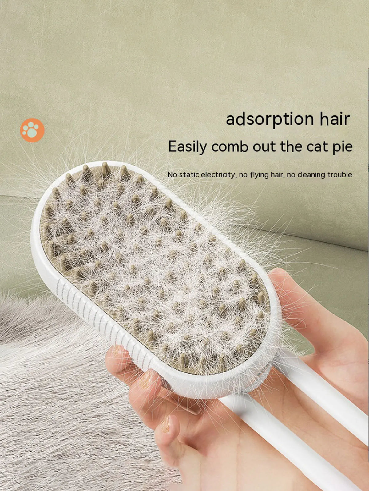 Pet Dog Steam Brush for Massage, Cleaning, Shedding and