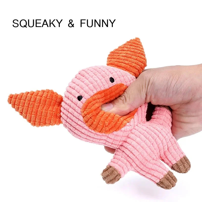 Cute Plush Toys Squeak Pet Cow Rabbit Animal Plush Toy Dog Chew