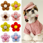 Pet Bows Flowers Shape Hair Accessories Handmade Dog Bows with