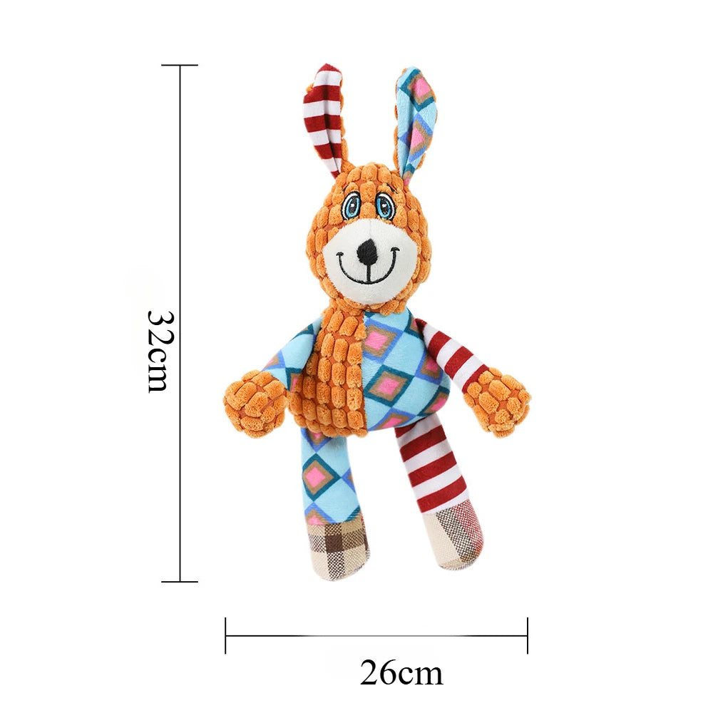 Pet Plush Toy Dog Interactive Teeth Cleaning Toys Cute Animal Style Bite Resistant Squeaky Puppy Sound Chew Toy Pet Supplies