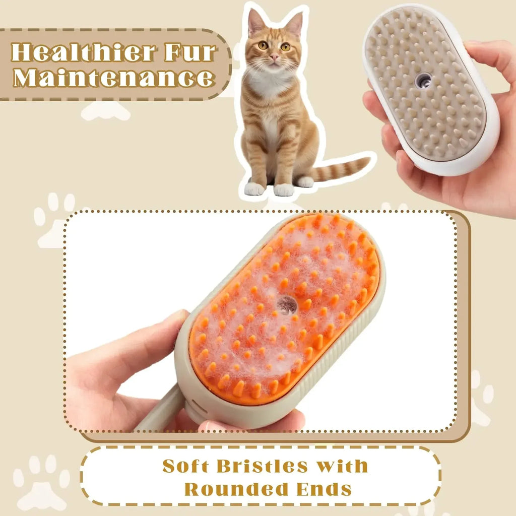 Pet Steam Brush Cat Dog Cleaning Steamy Spray Massage Beauty Comb