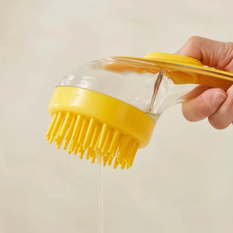 Pet Bathing Brush Long Handle Dog Cleaning Brush Soft Silicone Pet