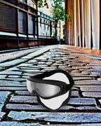 Aviator Dog Sunglasses styled on a city street after rain